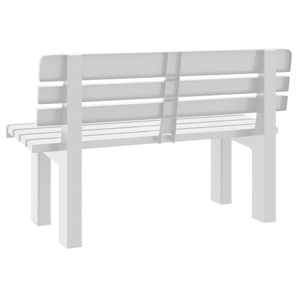 Garden bench, white, 110x52x71cm, polypropylene