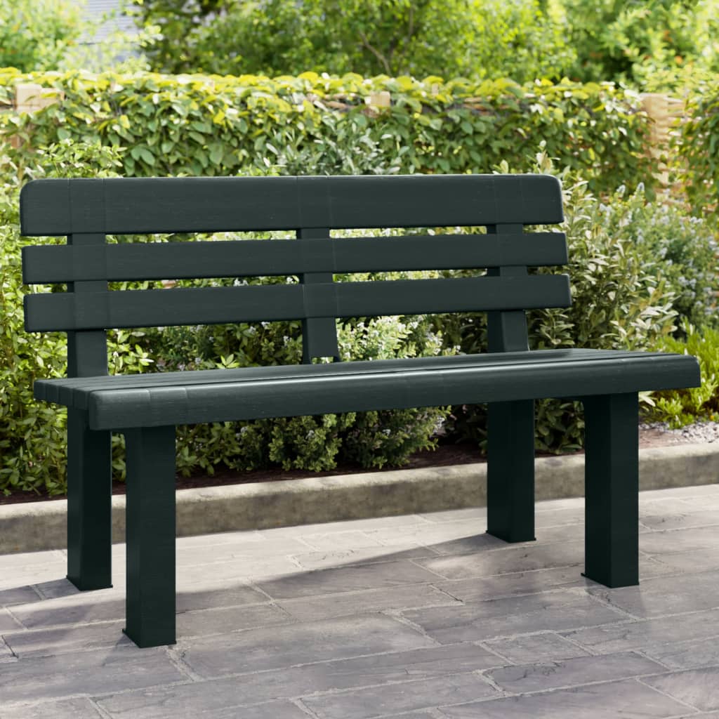 Garden bench, green, 110x52x71cm, polypropylene