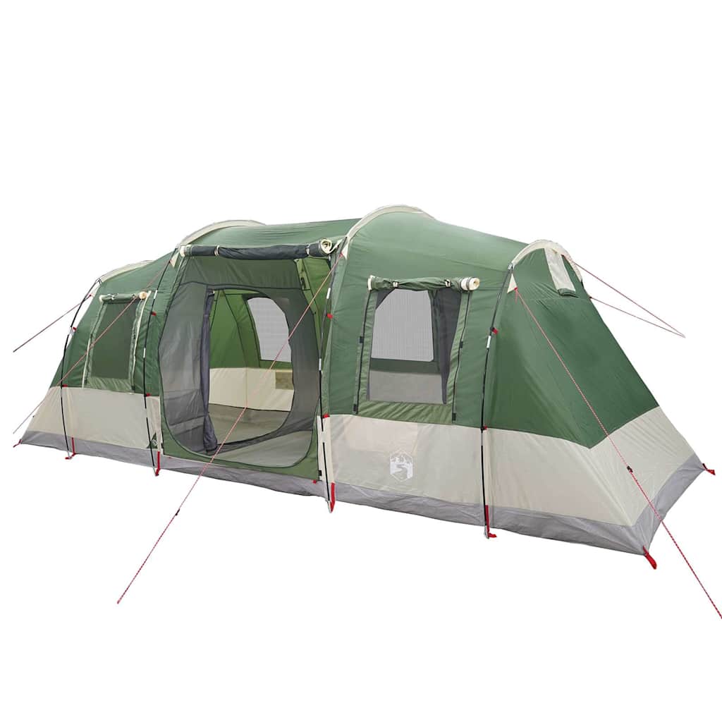 Camping tent, green, four-person, tunnel-shaped
