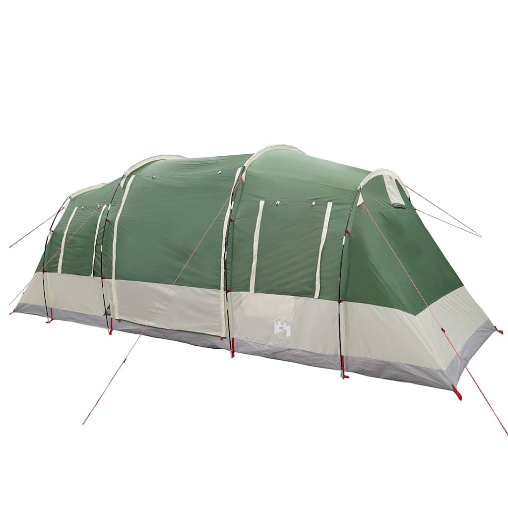 Camping tent, green, four-person, tunnel-shaped