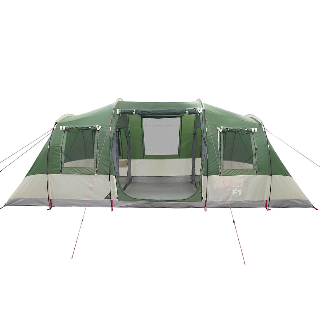 Camping tent, green, four-person, tunnel-shaped