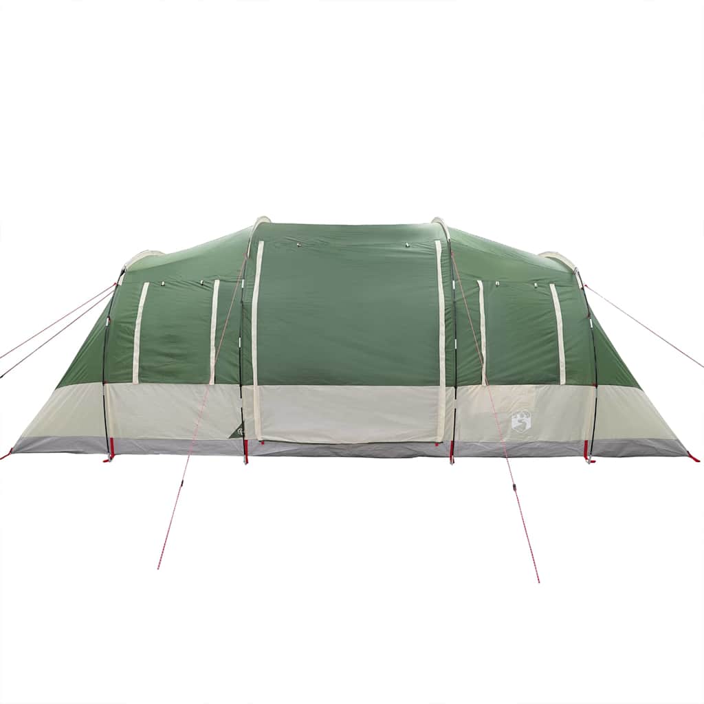 Camping tent, green, four-person, tunnel-shaped
