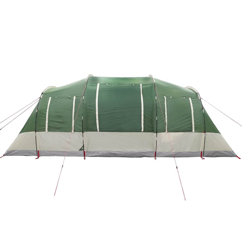 Camping tent, green, four-person, tunnel-shaped