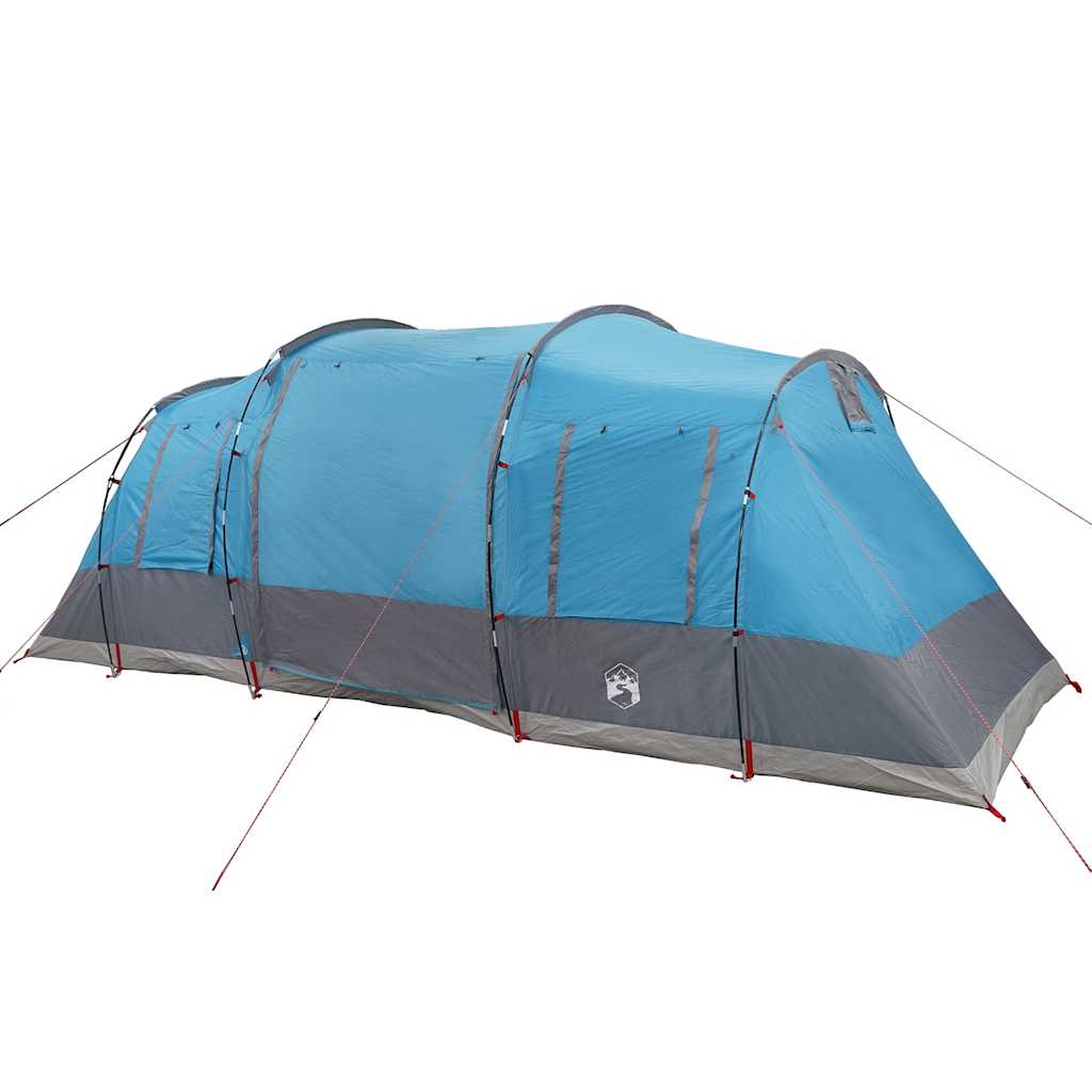 Camping tent, blue, four-person, tunnel
