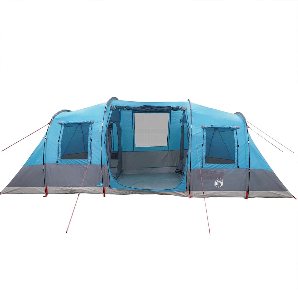 Camping tent, blue, four-person, tunnel