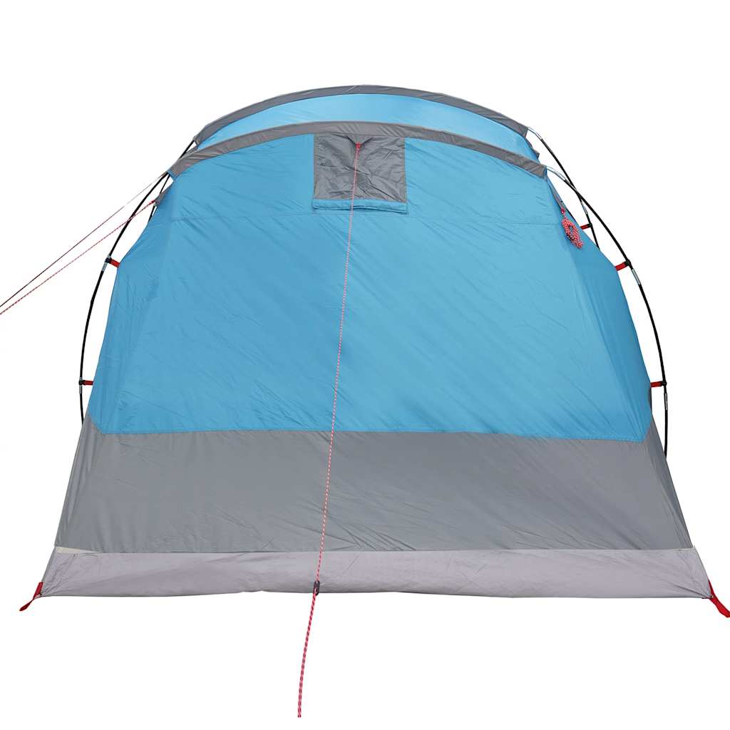 Camping tent, blue, four-person, tunnel