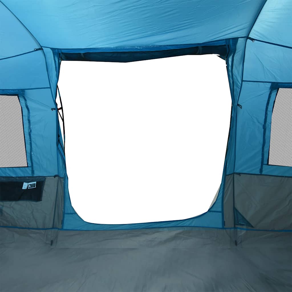 Camping tent, blue, four-person, tunnel