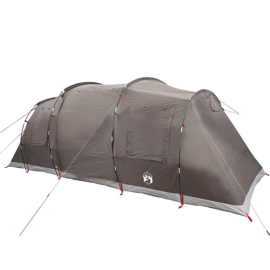 Family tent, brown, six-person, tunnel, waterproof