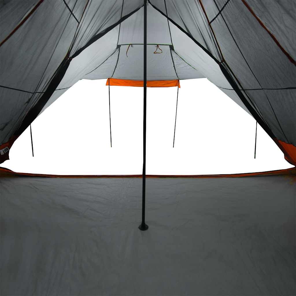 Šeimos palapinė, pilka ir oranžinė, aštuonvietė, tipi