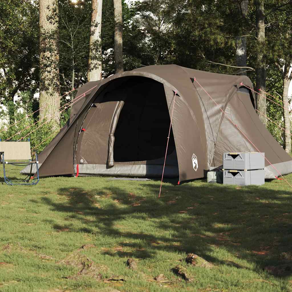 Family tent, brown, six-person, dome-shaped