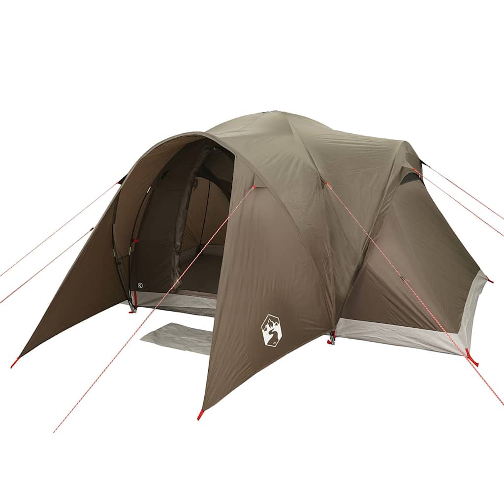 Family tent, brown, six-person, dome-shaped