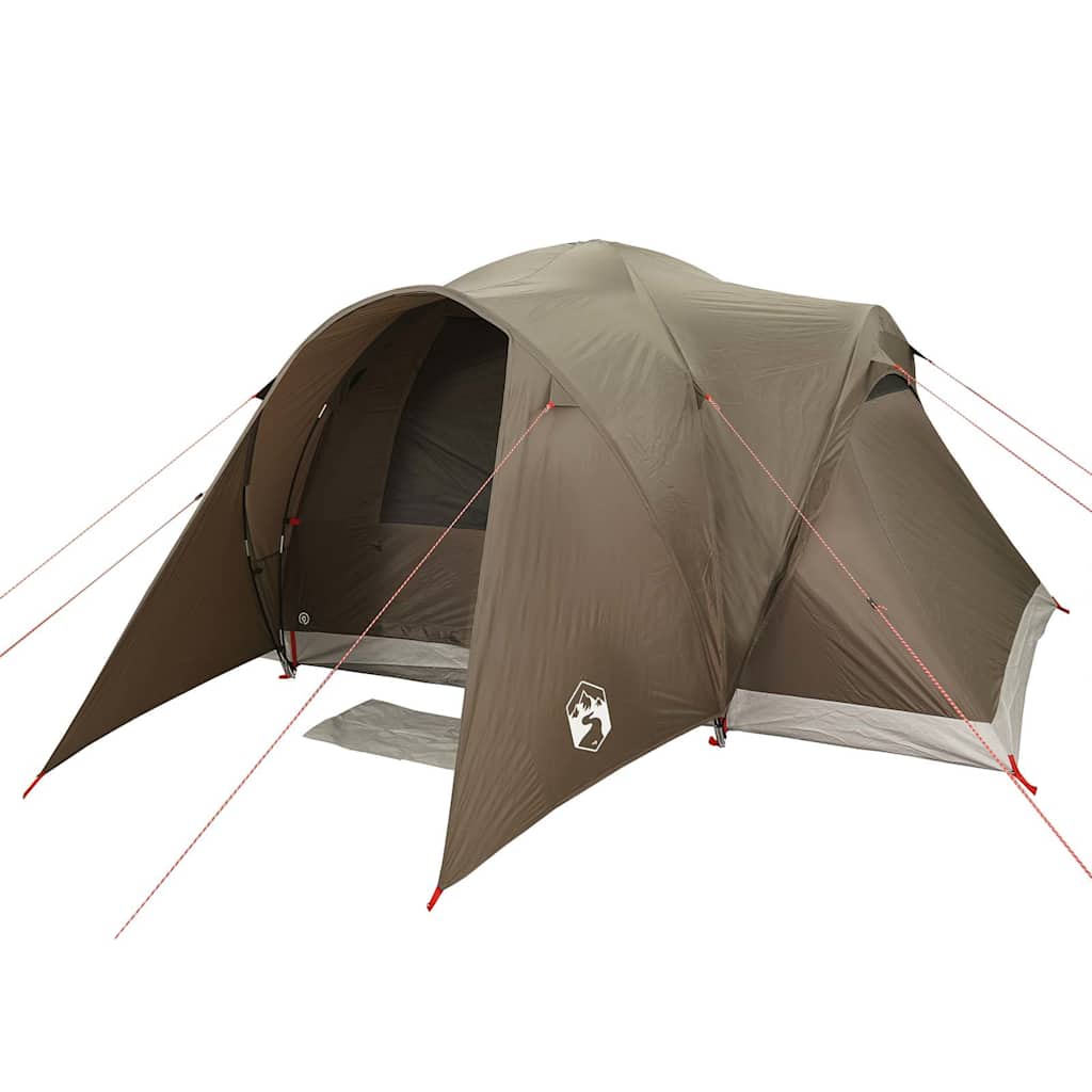 Family tent, brown, six-person, dome-shaped