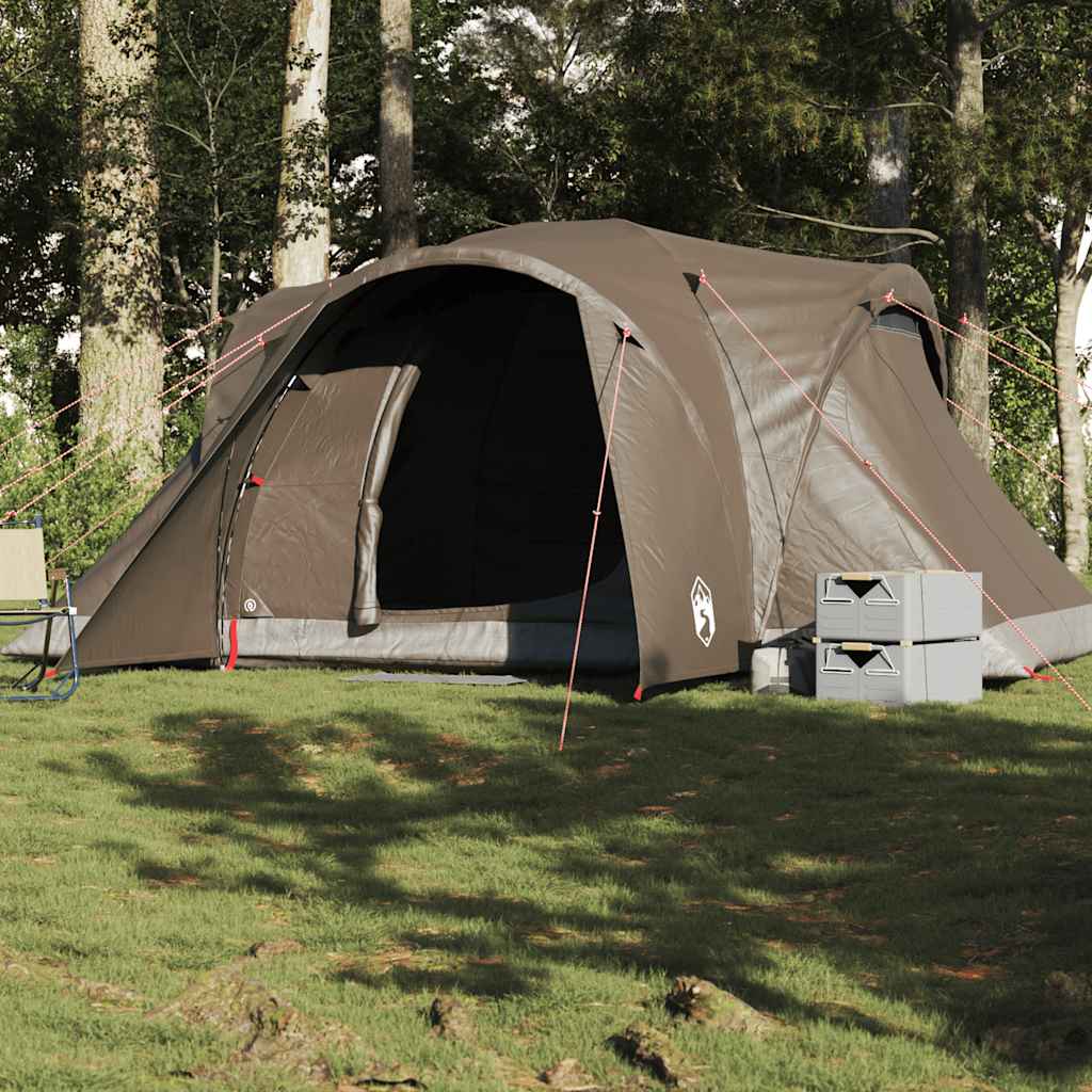 Family tent, brown, six-person, dome-shaped