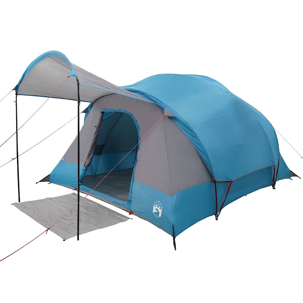 Family tent, blue, eight-person, tunnel