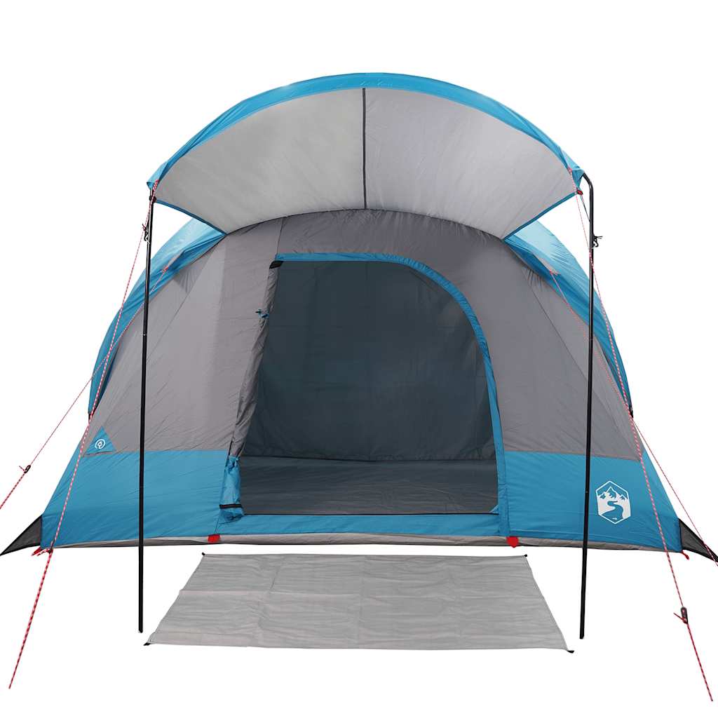 Family tent, blue, eight-person, tunnel