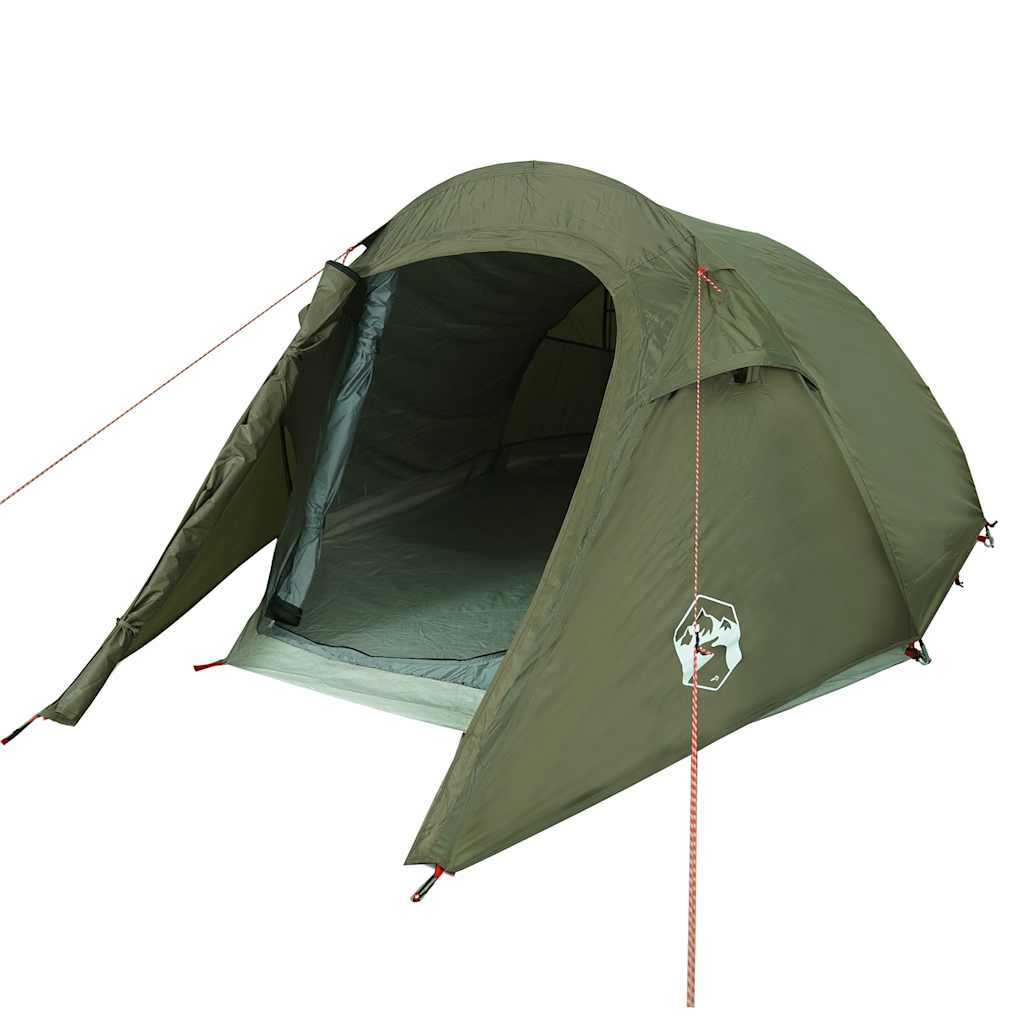 Camping tent, green, two-person, tunnel