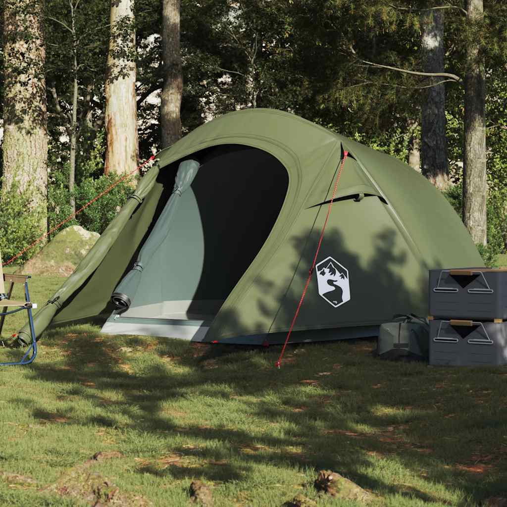 Camping tent, green, two-person, tunnel