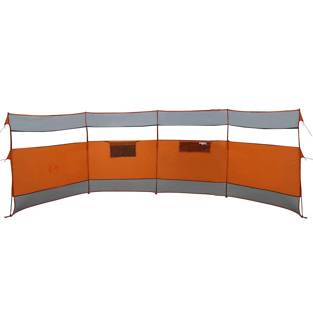 Kempinga vēja aizsargs, pelēks un oranžs, 510x153 cm