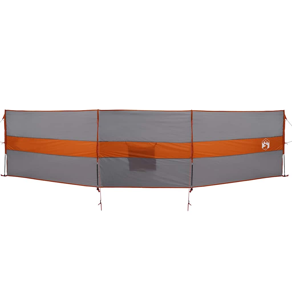 Camping windbreak, grey and orange, 490x123 cm