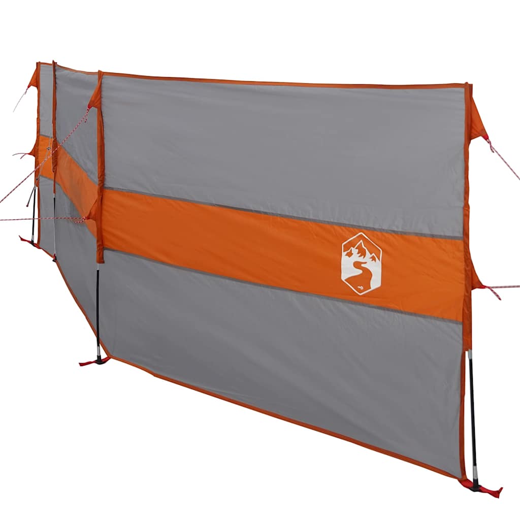 Camping windbreak, grey and orange, 490x123 cm