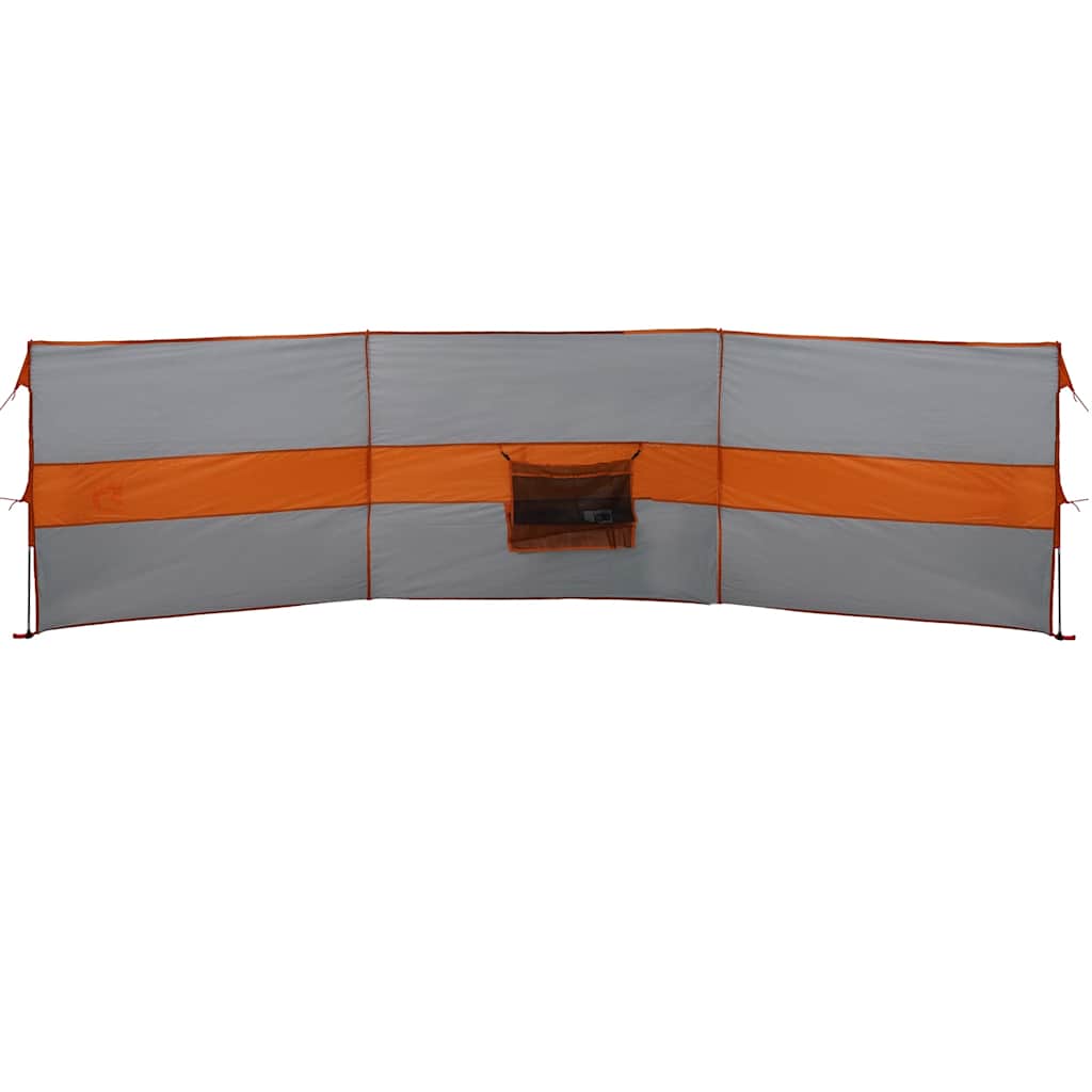 Stovyklavimo uždanga nuo vėjo, pilka ir oranžinė, 490x123 cm