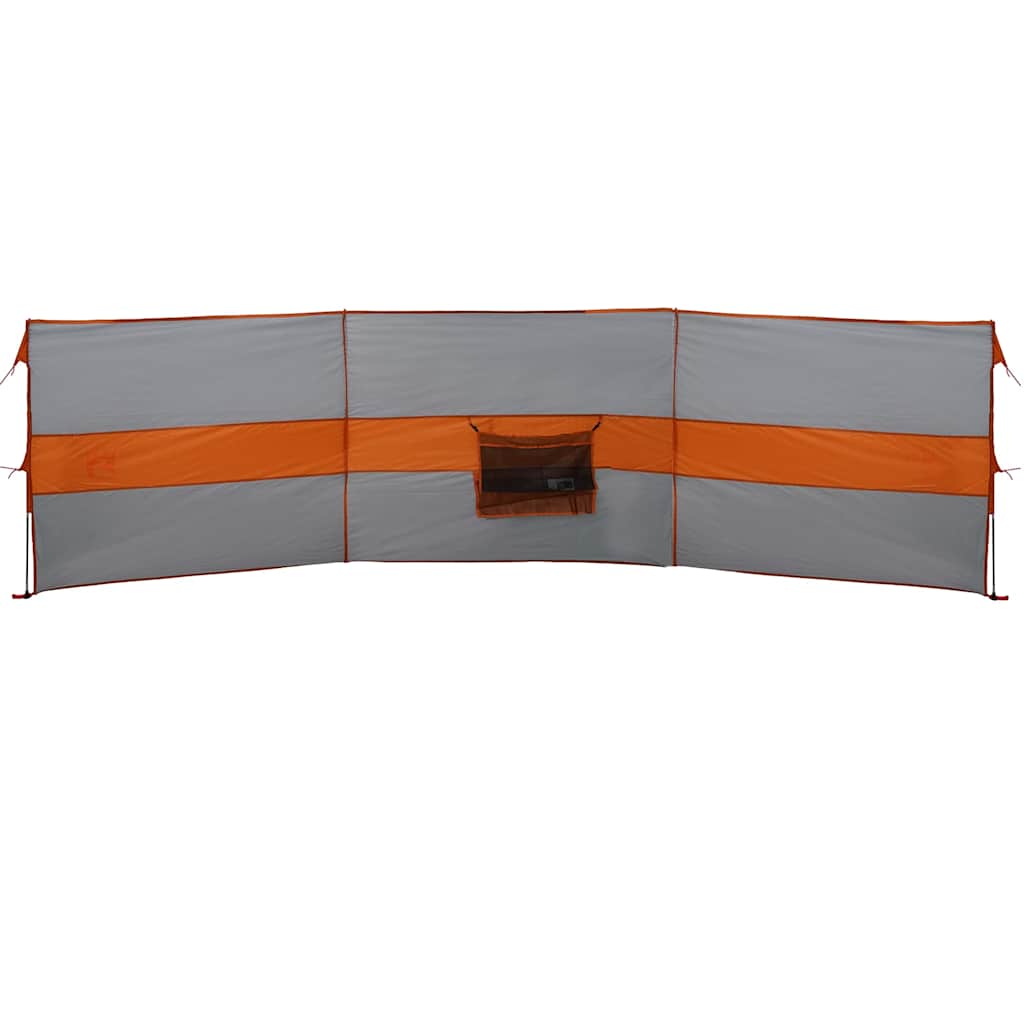 Camping windbreak, grey and orange, 490x123 cm