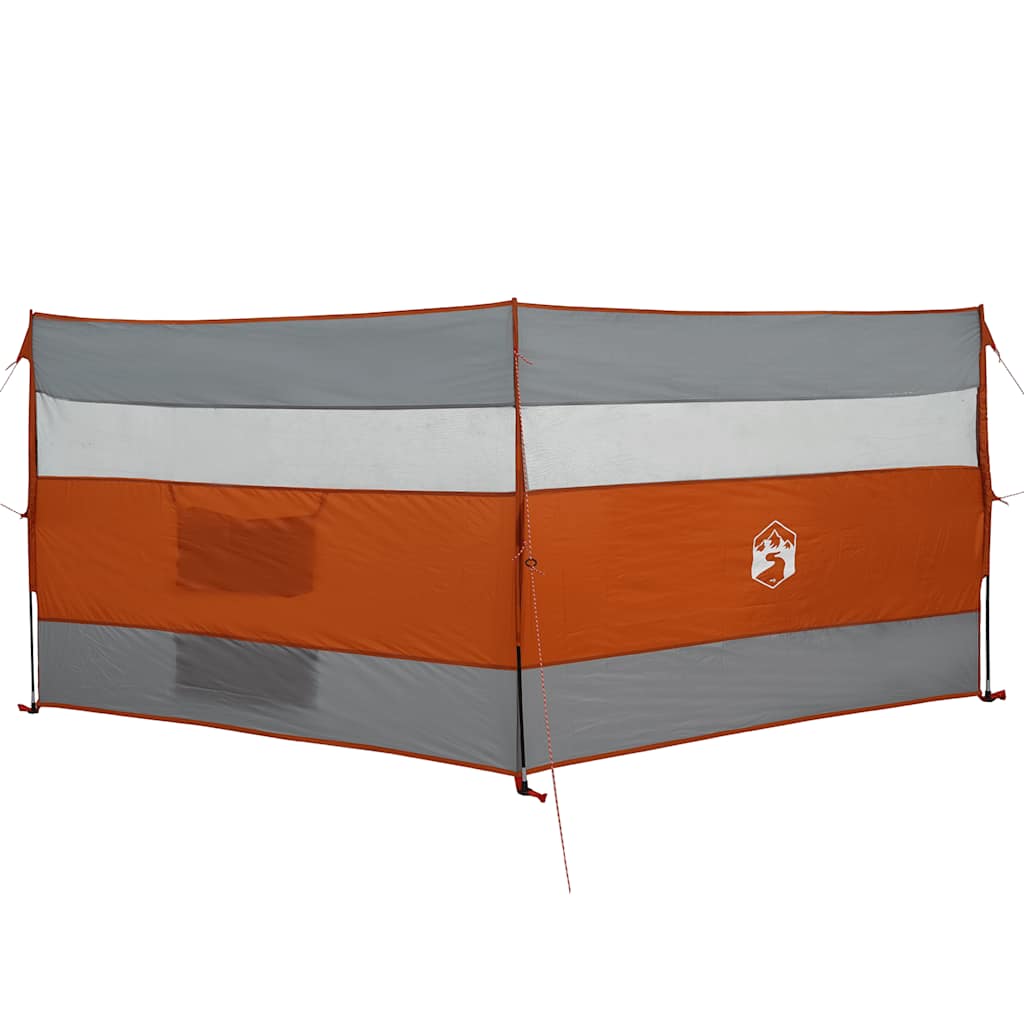 Camping windbreak, grey and orange, 340x130 cm
