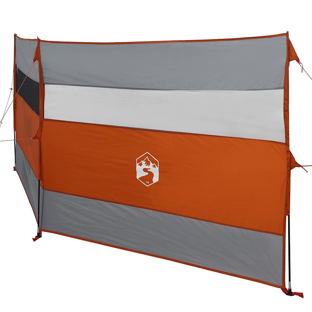Camping windbreak, grey and orange, 340x130 cm