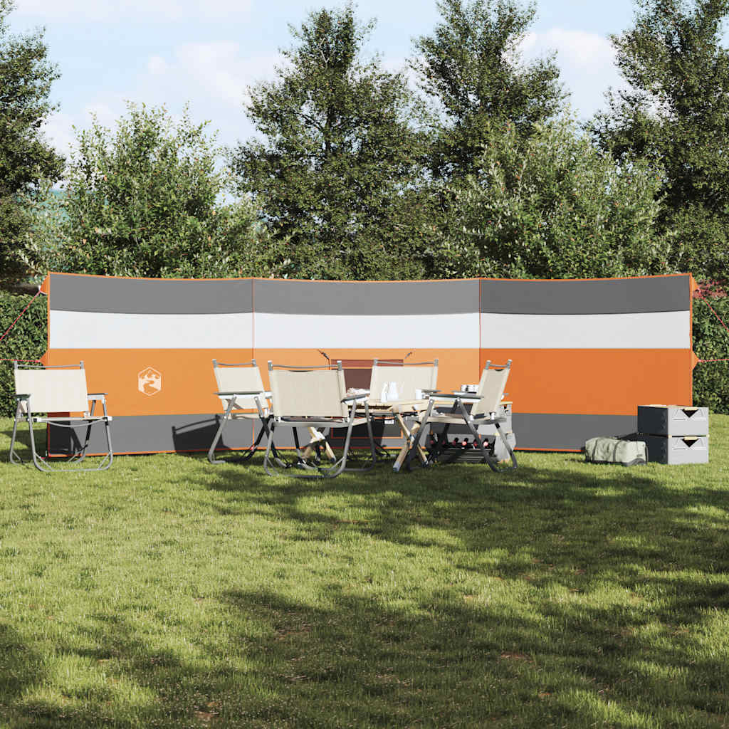 Stovyklavimo uždanga nuo vėjo, pilka ir oranžinė, 508x130 cm