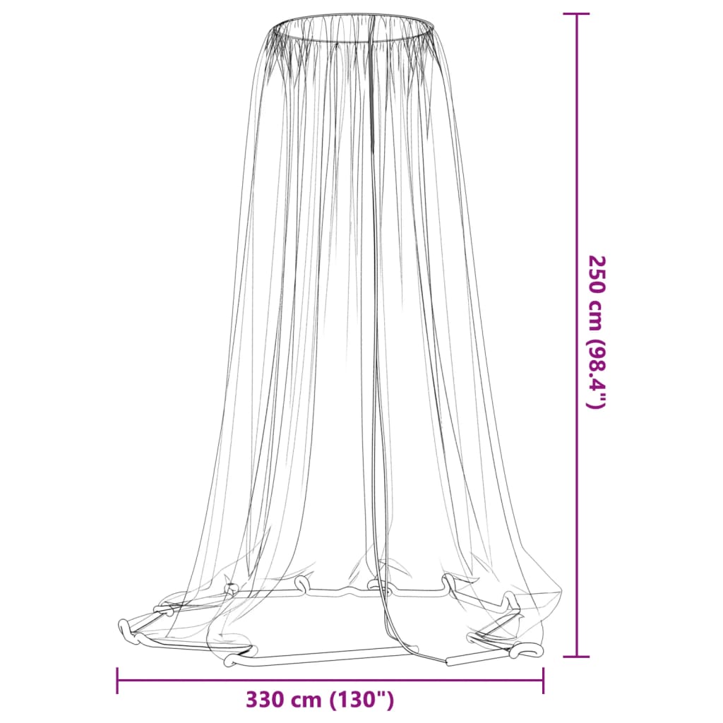 Mosquito net for umbrella, white, Φ330x250cm, 220 mesh