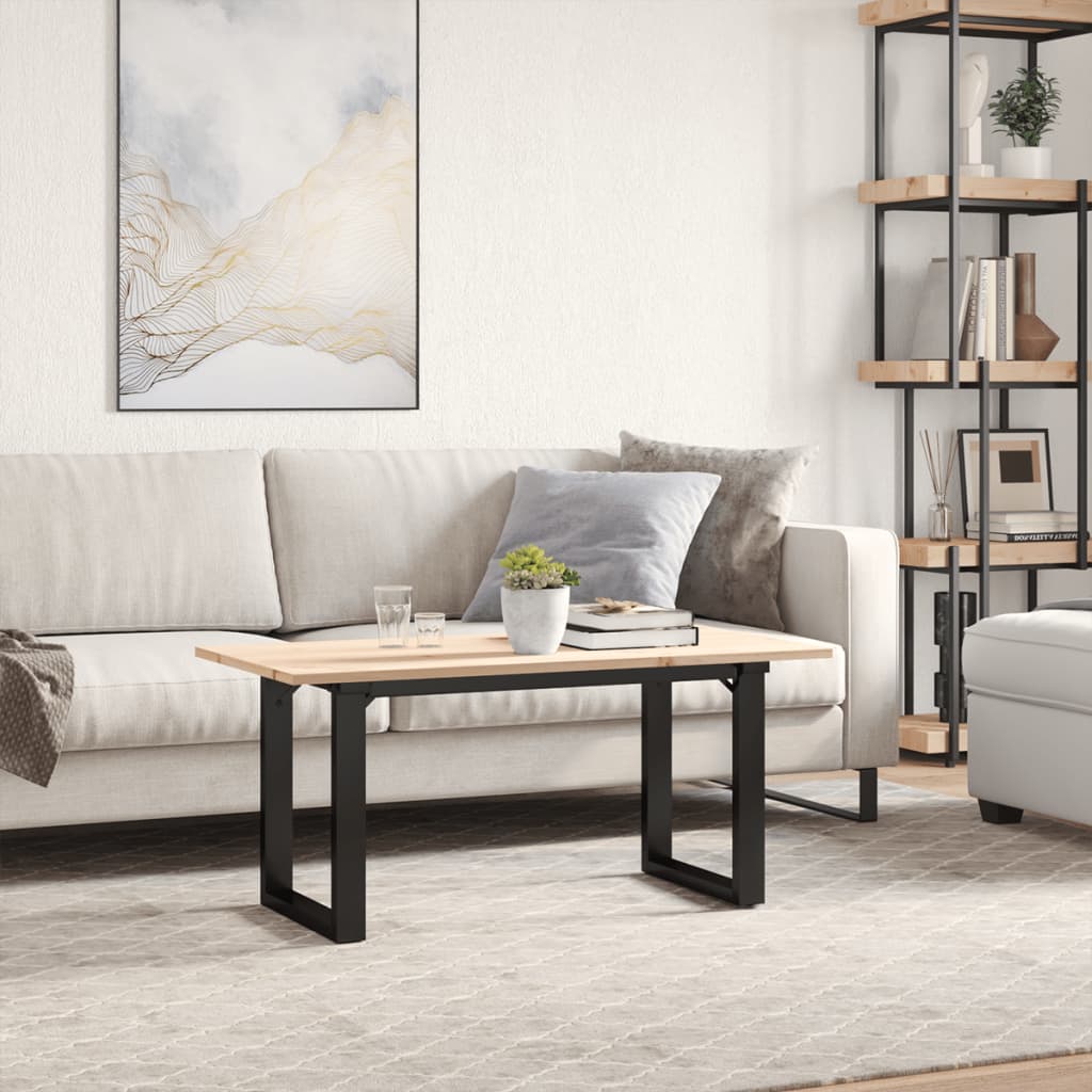 Coffee table, 90x40x45cm, pine and steel, O-shaped frame