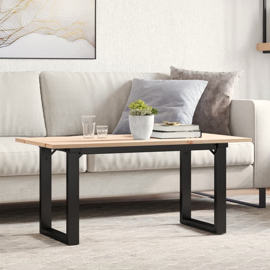 Coffee table, 90x40x45cm, pine and steel, O-shaped frame