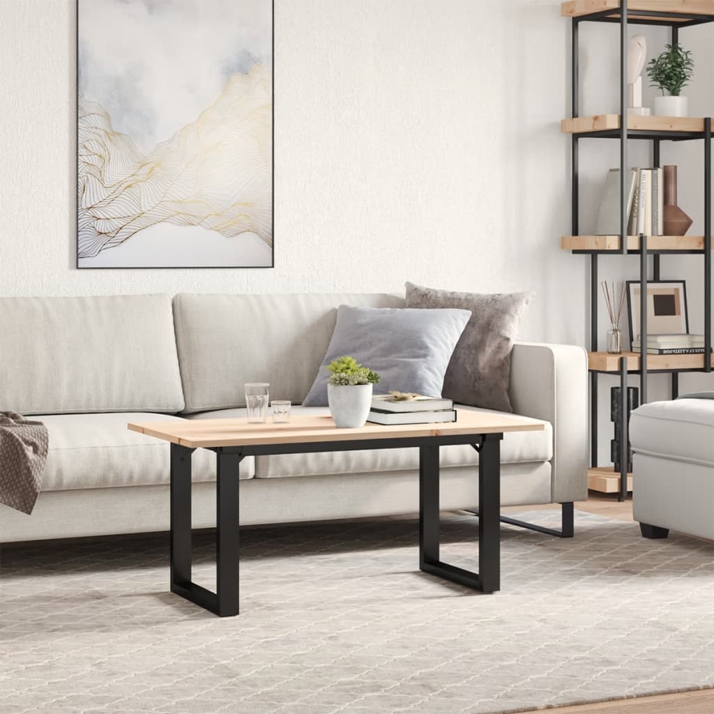 Coffee table, 100x50x45cm, pine and steel, O-frame