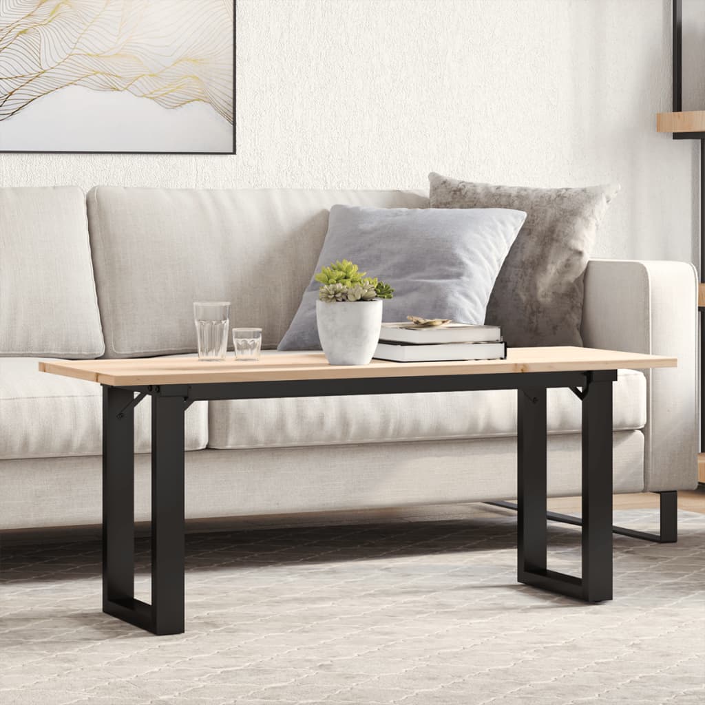 Kafijas galdiņš, 110x40x45cm, priede un tērauda, O veida rāmis
