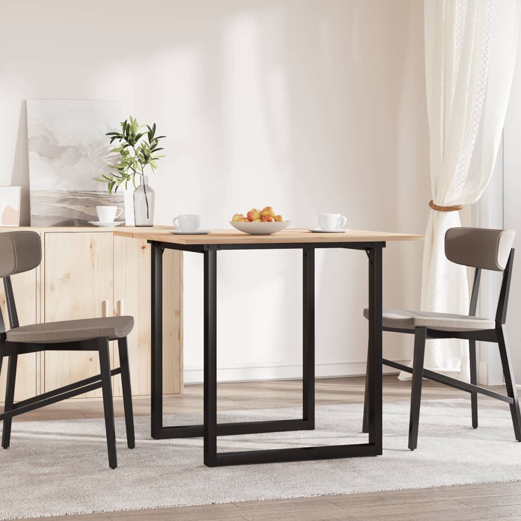 Dining table, 90x90x75cm, pine and steel, O-frame
