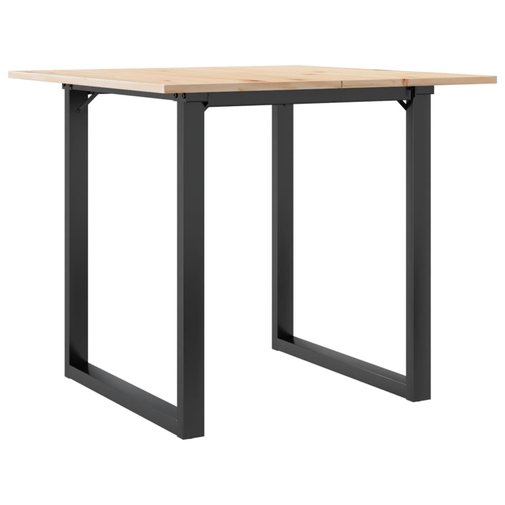 Dining table, 90x90x75cm, pine and steel, O-frame