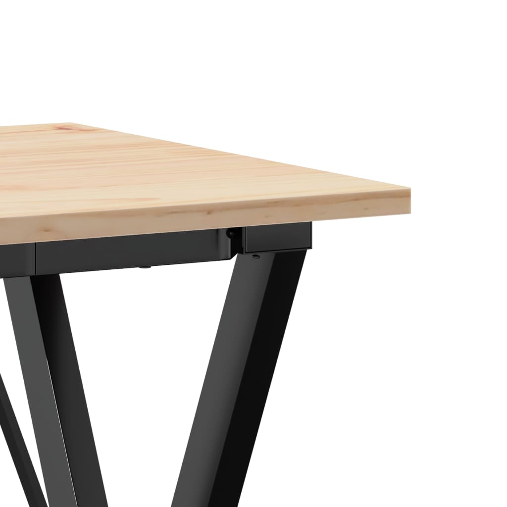 Dining table, 50x50x75cm, pine and steel, X-shaped frame