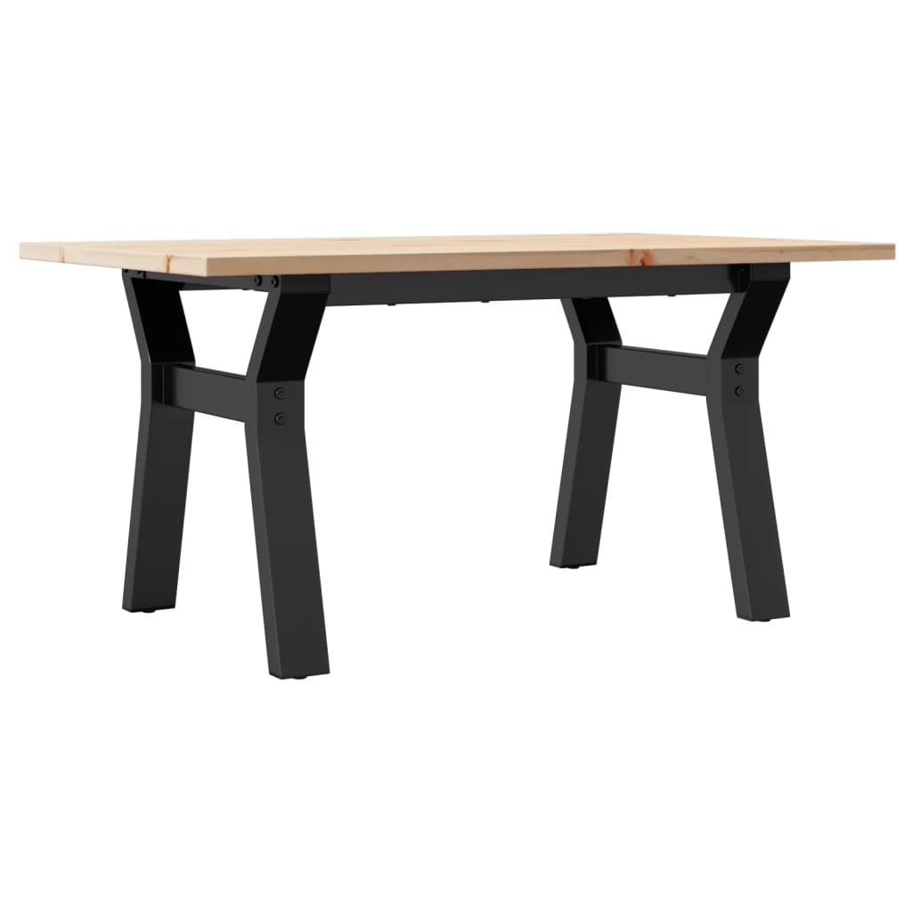 Coffee table, 80x50x40cm, pine and steel, Y-shaped frame