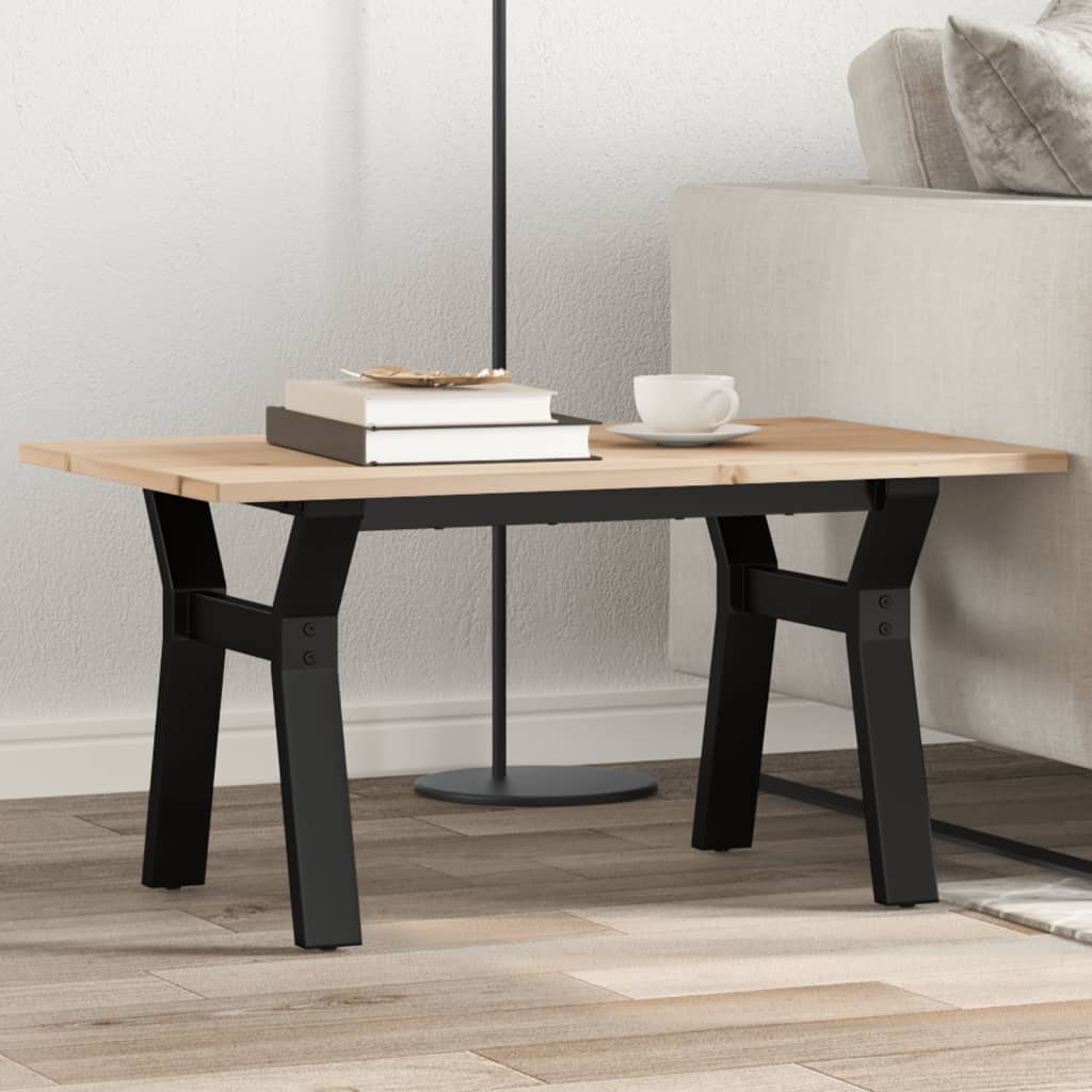 Coffee table, 80x50x40cm, pine and steel, Y-shaped frame