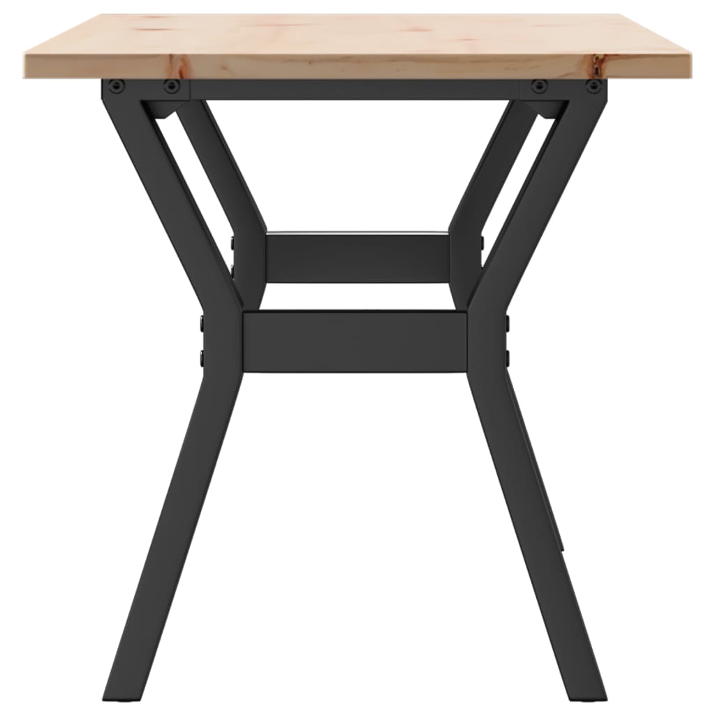 Coffee table, 100x50x45cm, pine and steel, Y-shaped frame