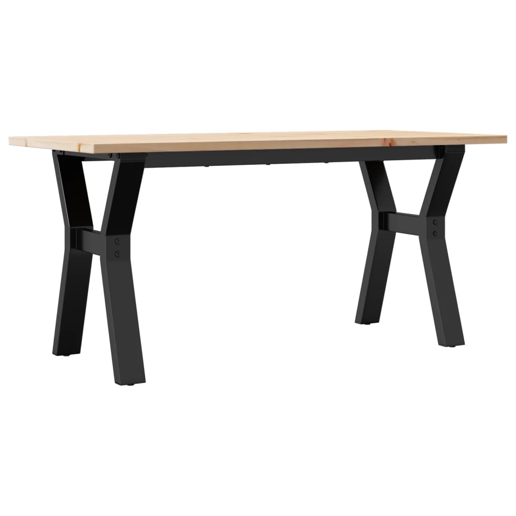 Coffee table, 100x50x45cm, pine and steel, Y-shaped frame