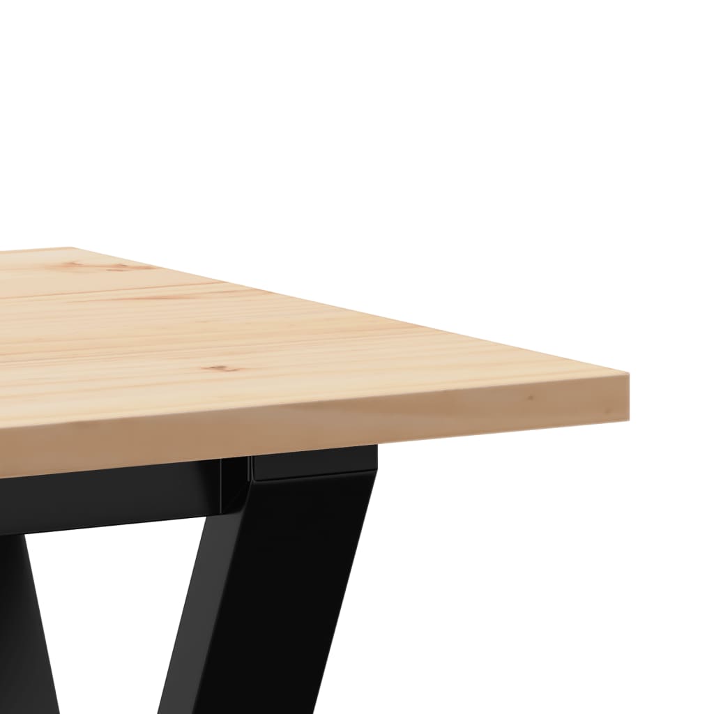 Coffee table, 100x50x45cm, pine and steel, Y-shaped frame
