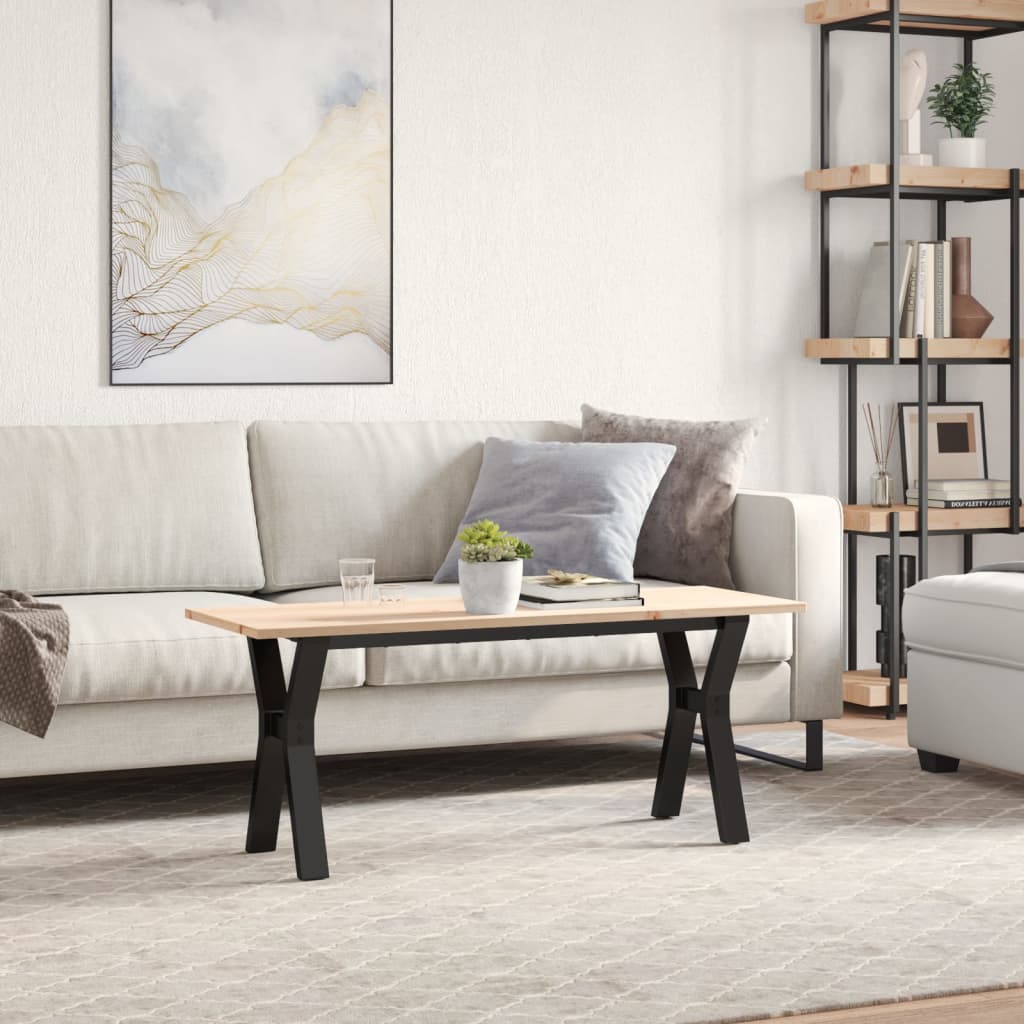 Kafijas galdiņš, 110x40x45 cm, priede un tērauda Y veida rāmis