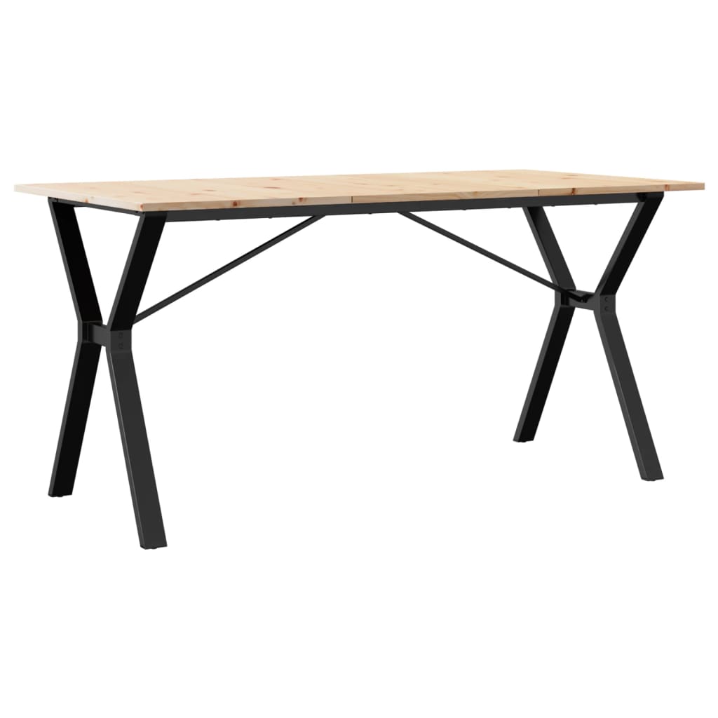 Pusdienu galds, 160x80x75cm, priede un tērauda, Y veida rāmis