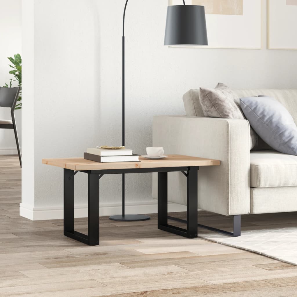 Coffee table, 80x50x40.5cm, pine and steel, O-shaped frame