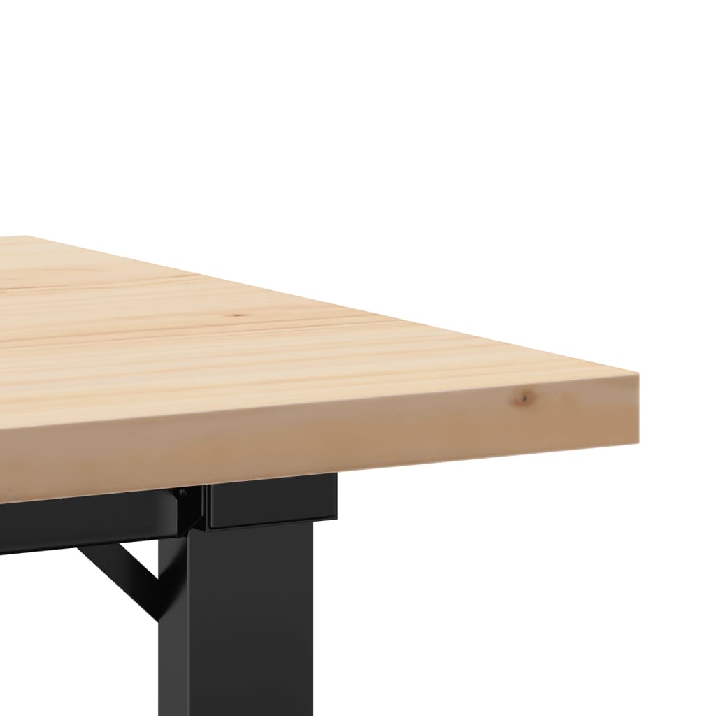 Coffee table, 80x50x40.5cm, pine and steel, O-shaped frame