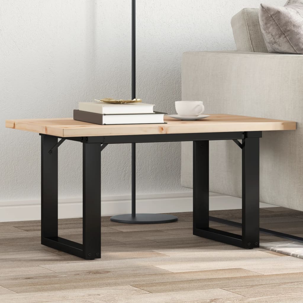 Coffee table, 80x50x40.5cm, pine and steel, O-shaped frame