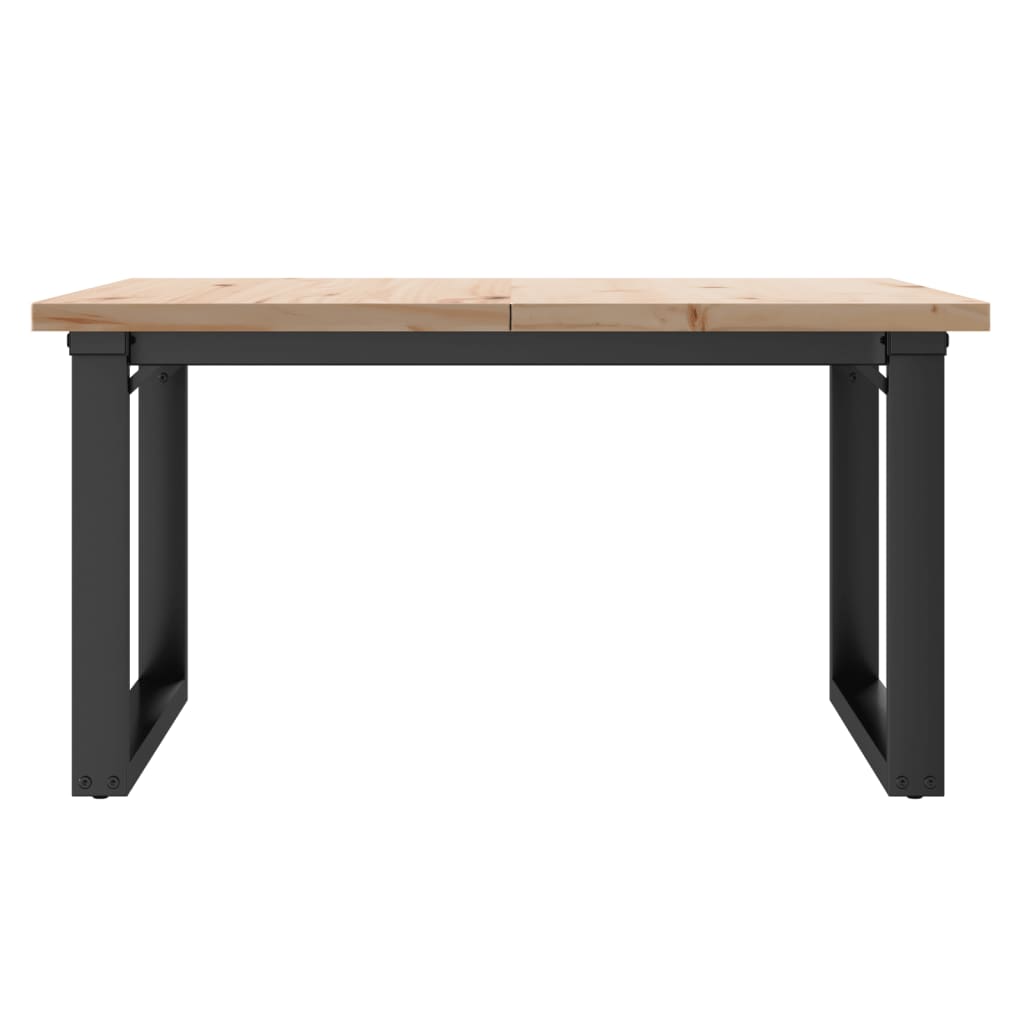 Kafijas galdiņš, 90x90x45,5 cm, priedes koks un tērauda O veida rāmis