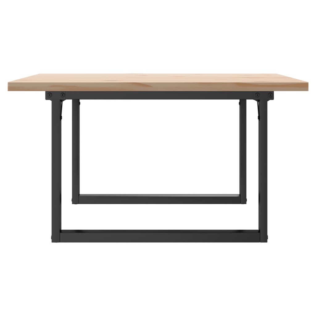 Kafijas galdiņš, 90x90x45,5 cm, priedes koks un tērauda O veida rāmis