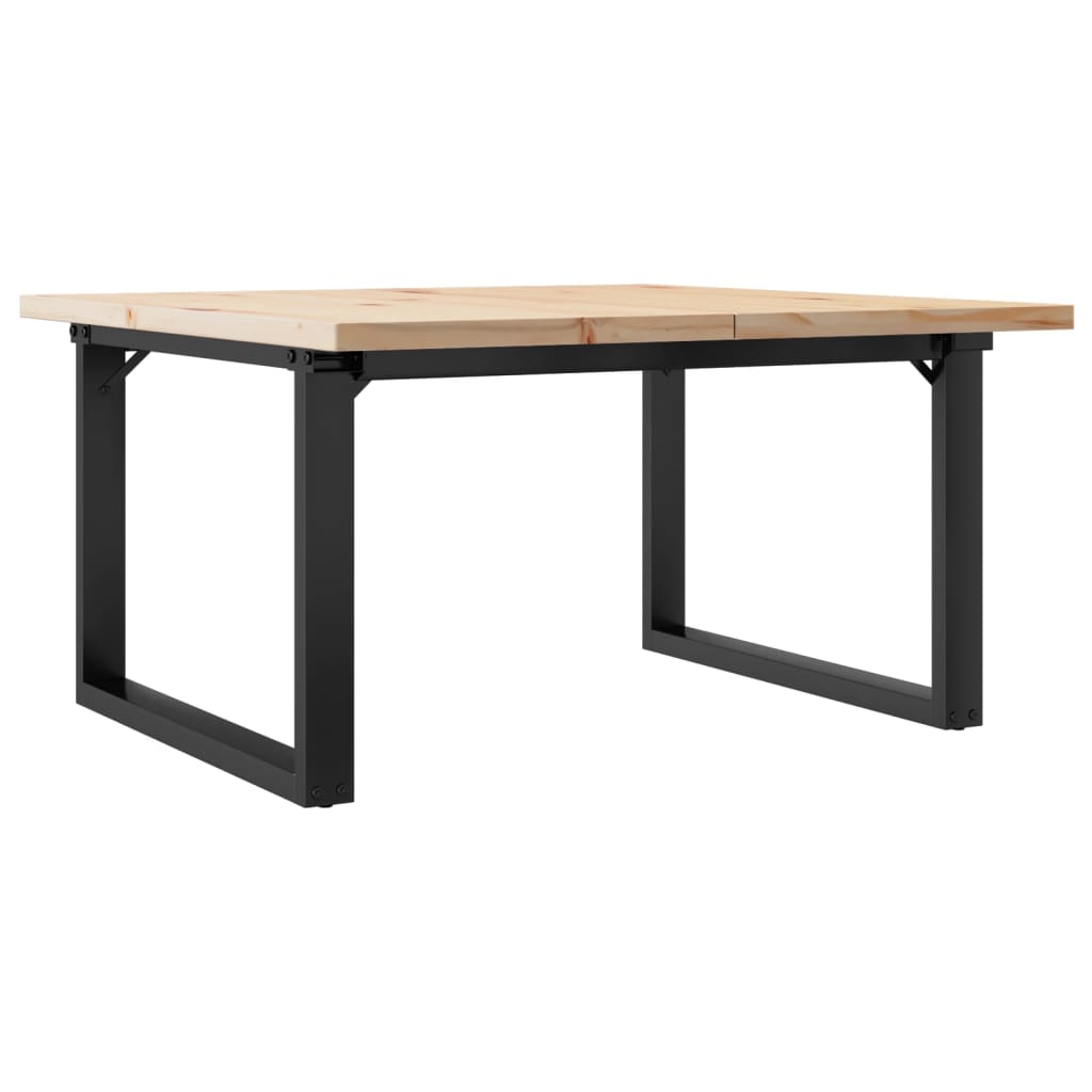 Kafijas galdiņš, 90x90x45,5 cm, priedes koks un tērauda O veida rāmis